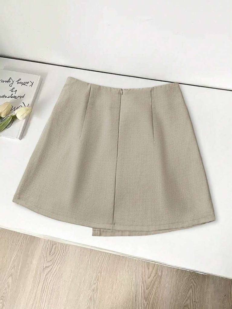 Khaki A-Line Mini Skirt