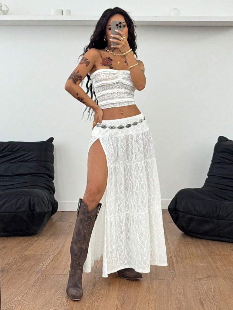 Crochet Lace Maxi Skirt