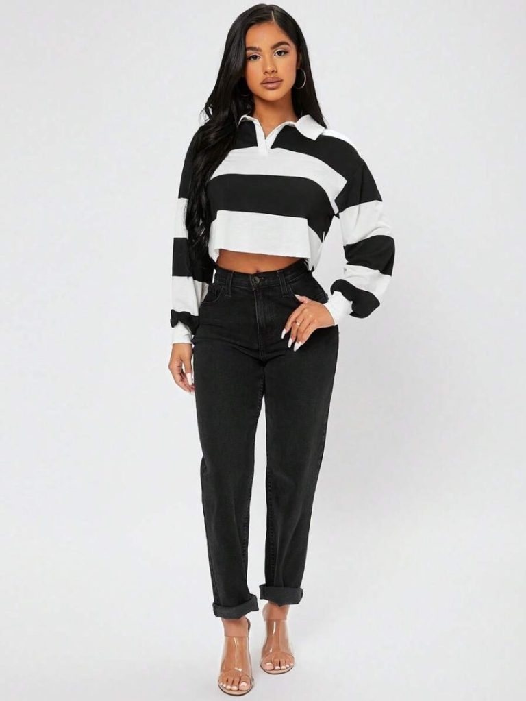 Colorblock Drop-Shoulder Crop Tee