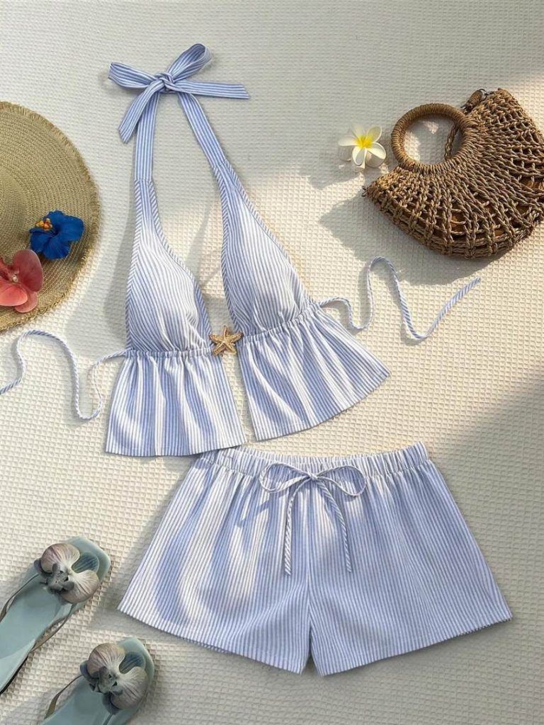 Yellow Lace Halter Mini Set