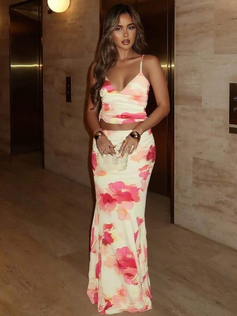 Printed Backless 2-Piece Set