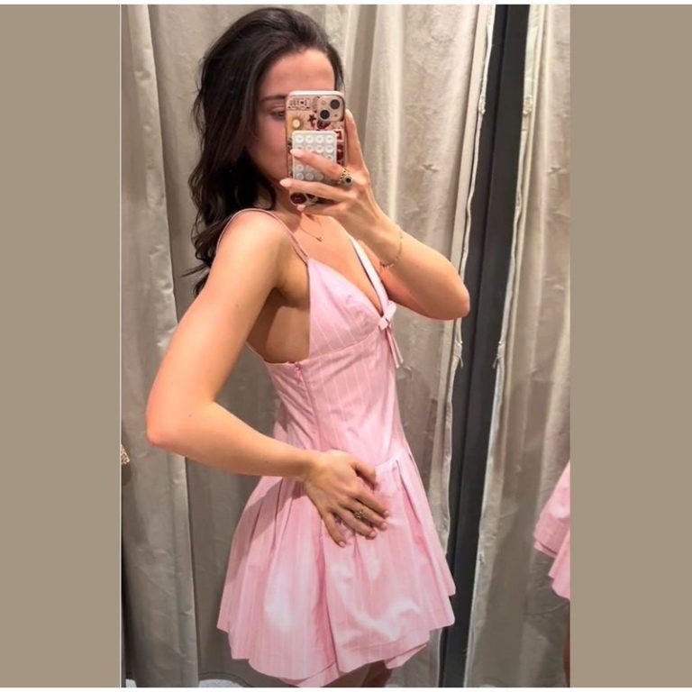 Pink Satin Tie-Front Mini Dress