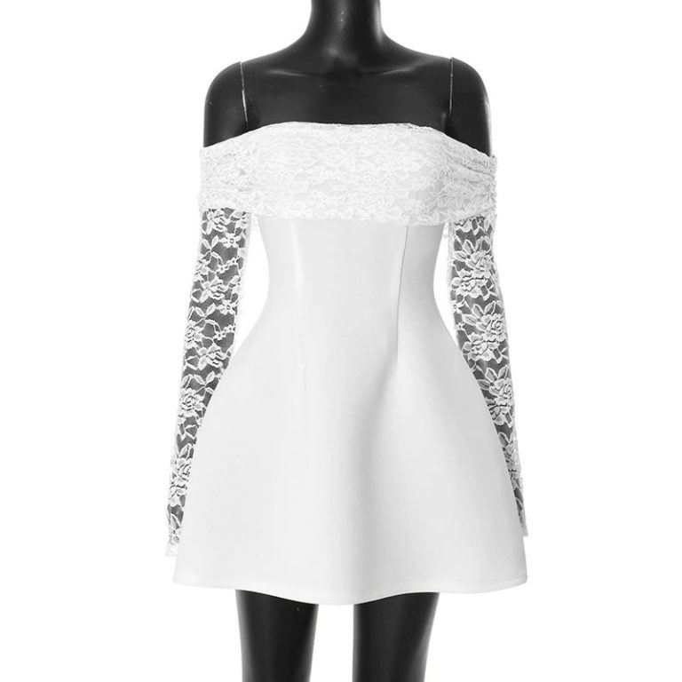 Elegant Lace Off-Shoulder Mini Dress