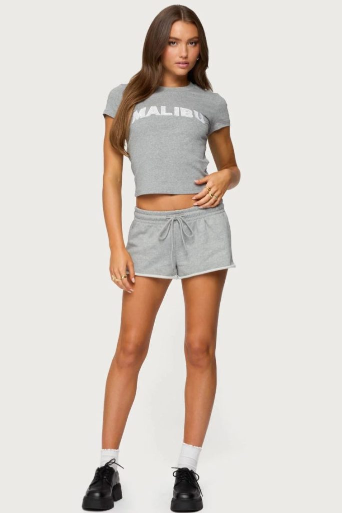Casual Graphic Tee Shorts Set