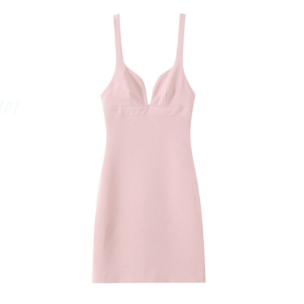 Pink Spaghetti-Strap Mini Dress
