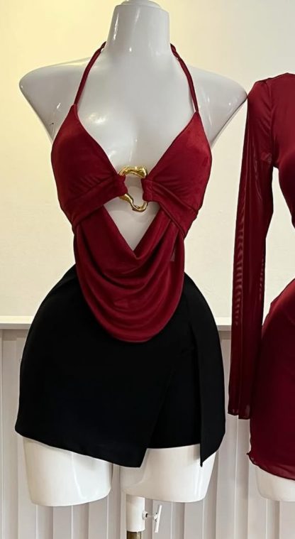 Sexy Red Ring Halter Top