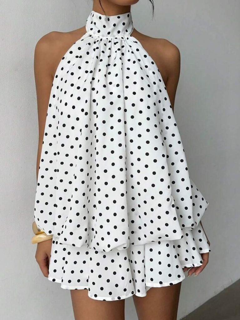 Polka Dot Off-Shoulder Mini Dress