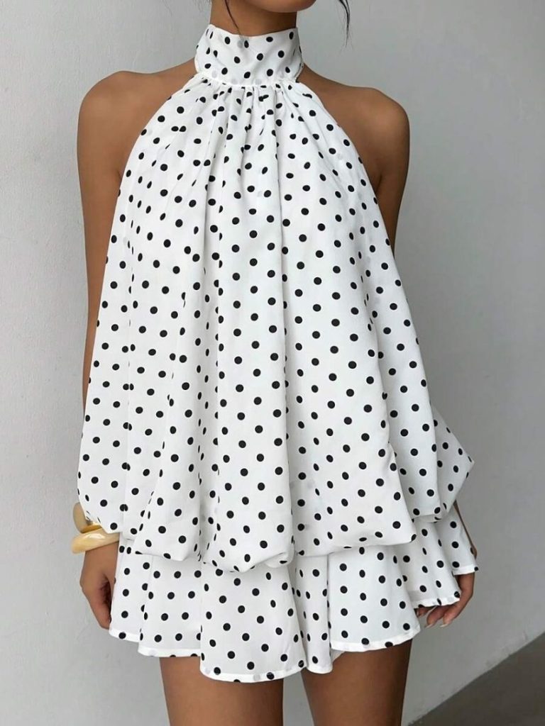 Polka Dot Off-Shoulder Mini Dress