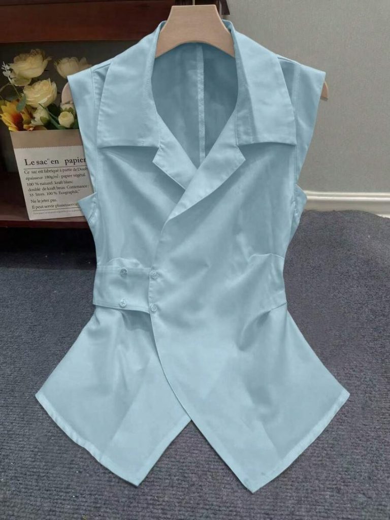Distressed Pleated Shoulder Shirt