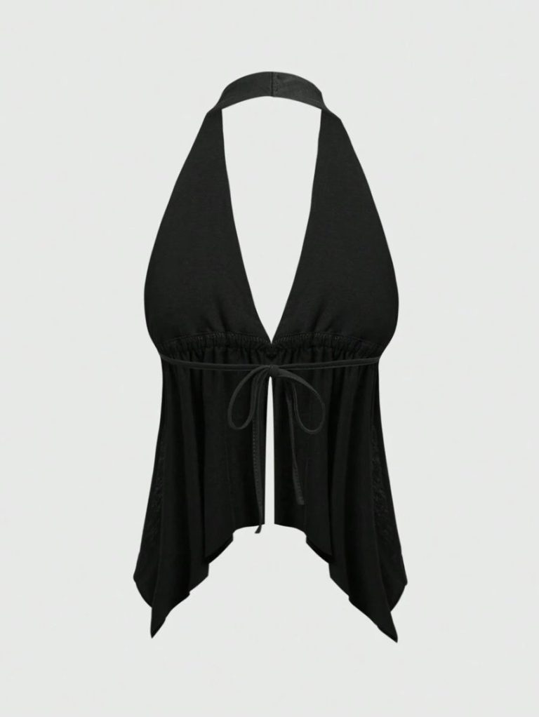 White Halter Tie-Back Crop Top