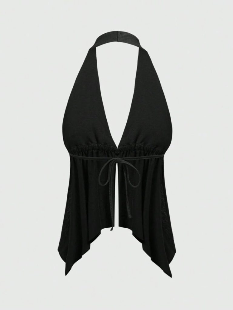 White Halter Tie-Back Crop Top