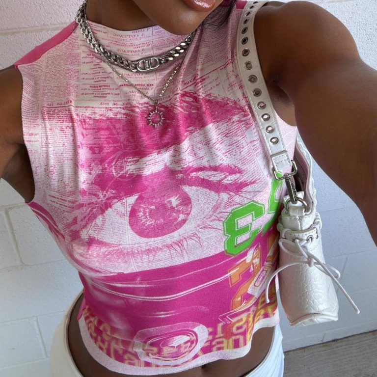 Y2K Graphic Print Tank Top