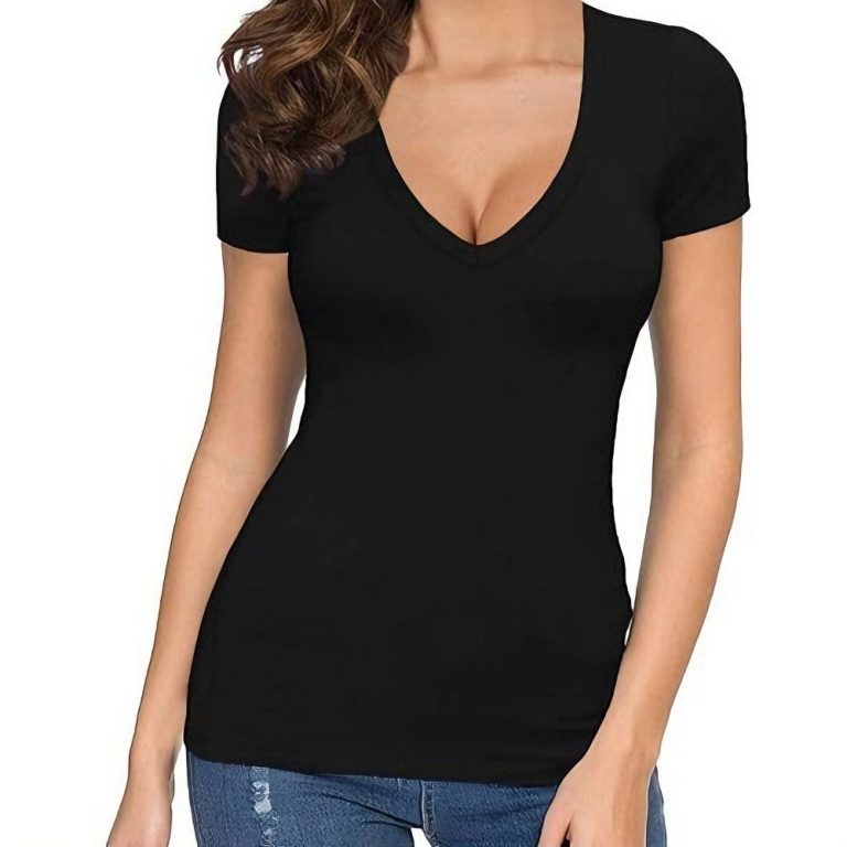 Basic Slim V-Neck Cotton Top