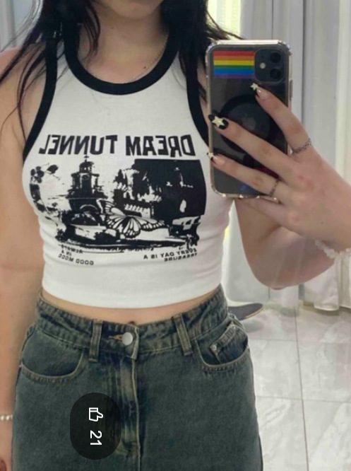 Street Black Graphic Tank Top
