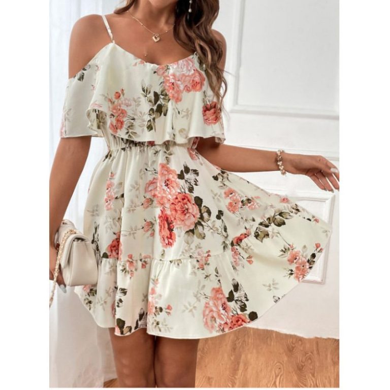 Sweet Floral Off-Shoulder Mini Dress