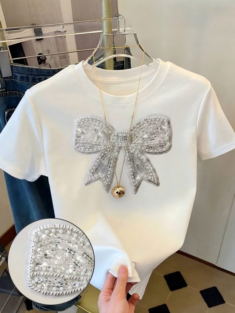 Sequin Bow Graphic Tee