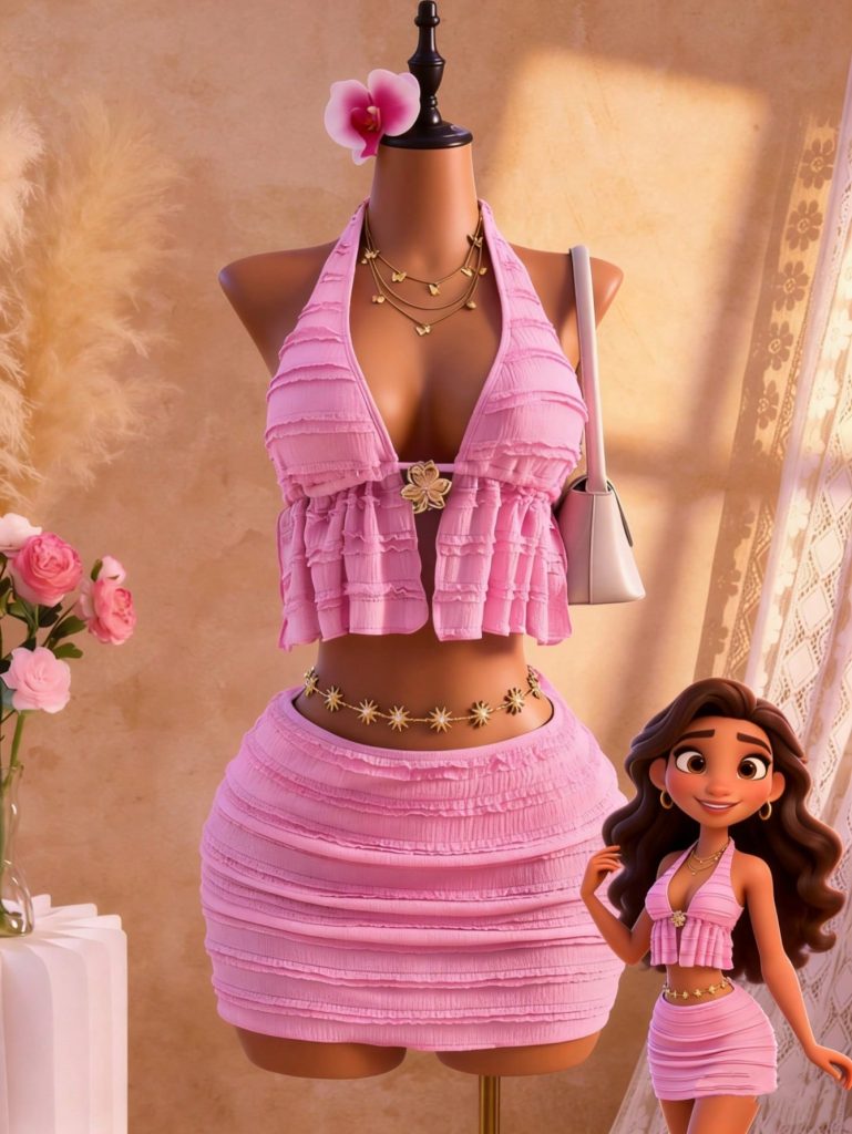 Ruffle Romper Halter Mini Set