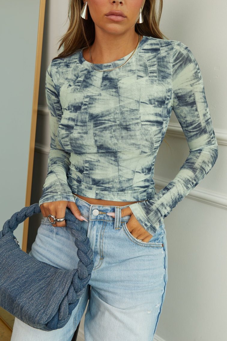 Off-Shoulder Denim Crop Top