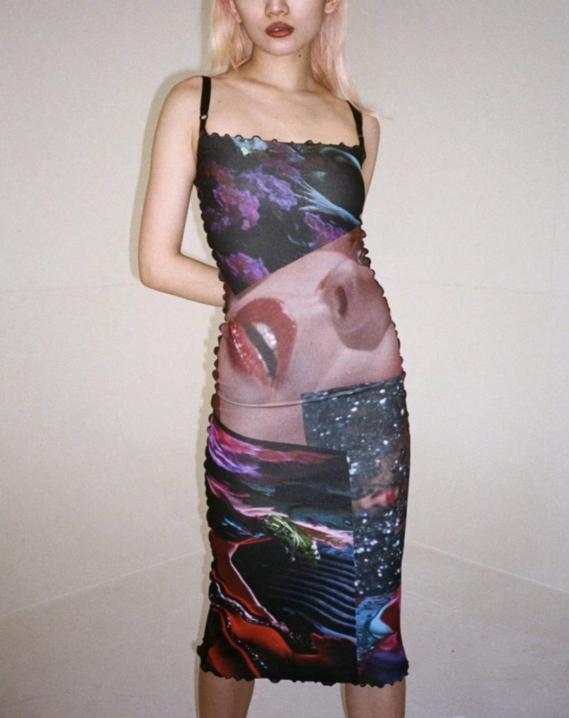 Portrait Print Sleeveless Maxi Dress