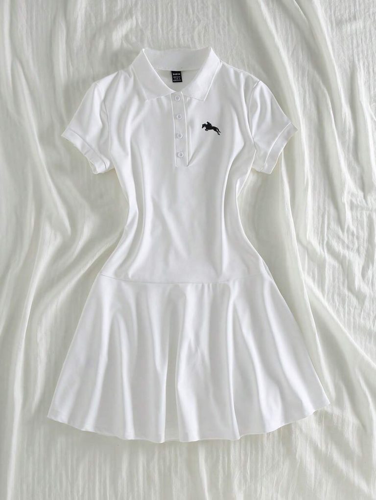 White Horse Logo Polo Dress