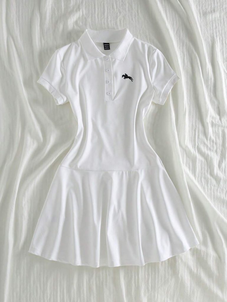 White Horse Logo Polo Dress