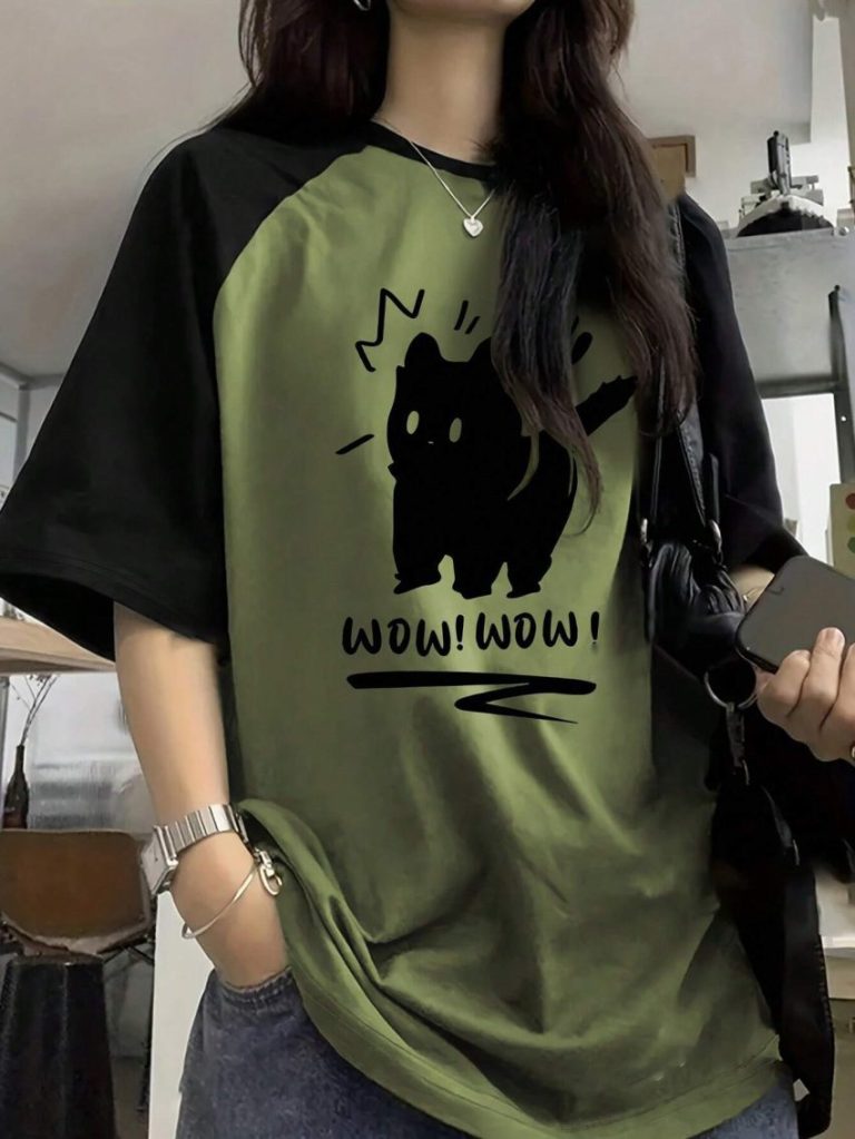 Green Cat Graphic Tee