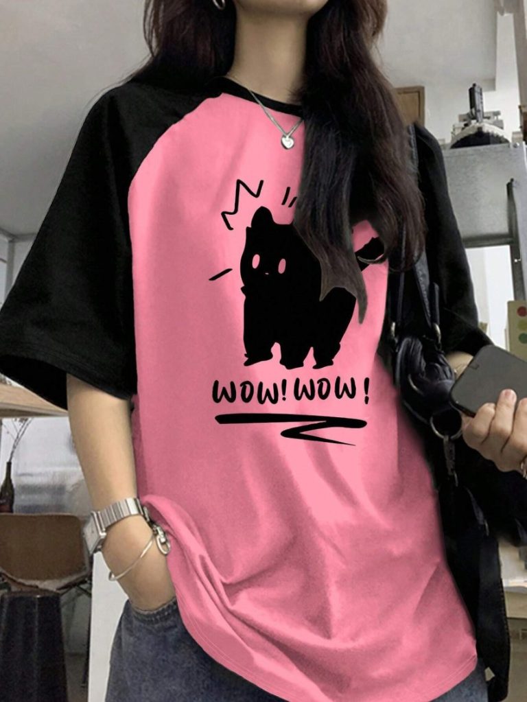 Pink Cat Graphic Tee