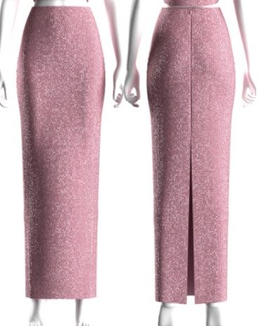 Elegant Tweed Pencil Midi Skirt