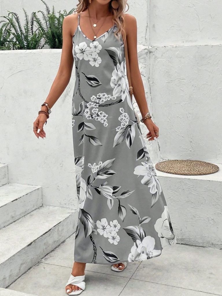 Floral Print Slip Maxi Dress