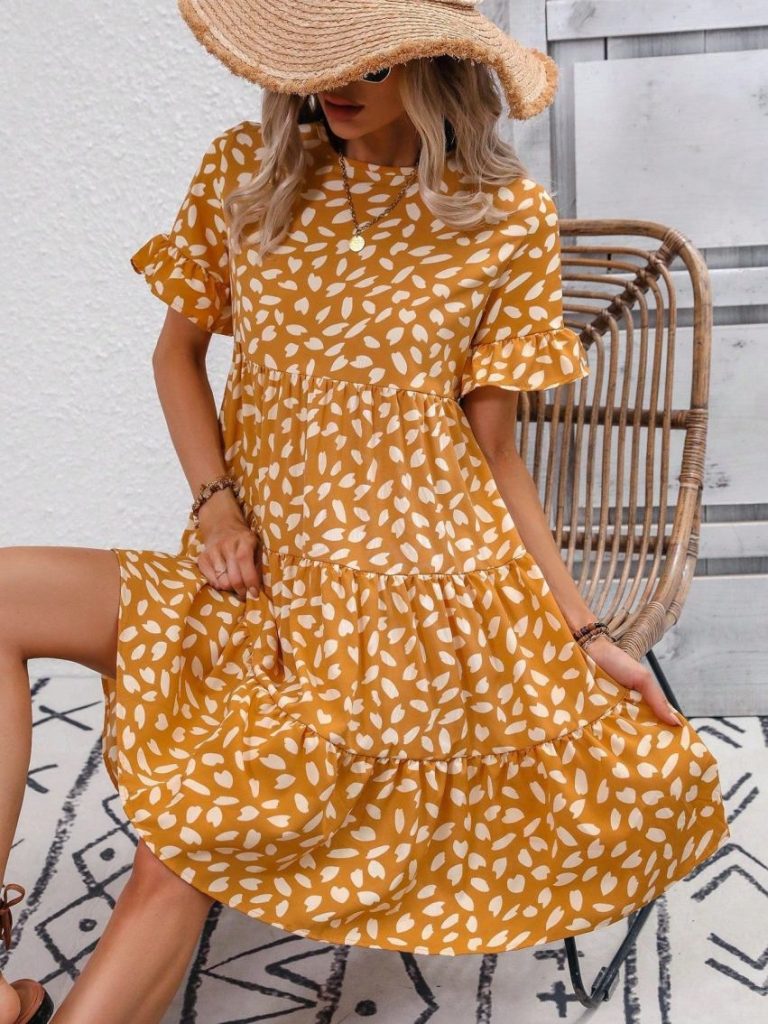 Polka Dot Ruffle Mini Dress