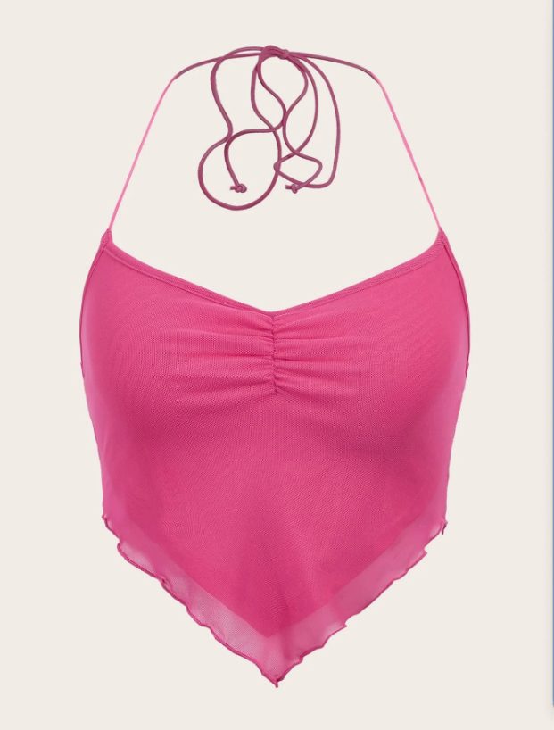 Pink Halter Scarf Top