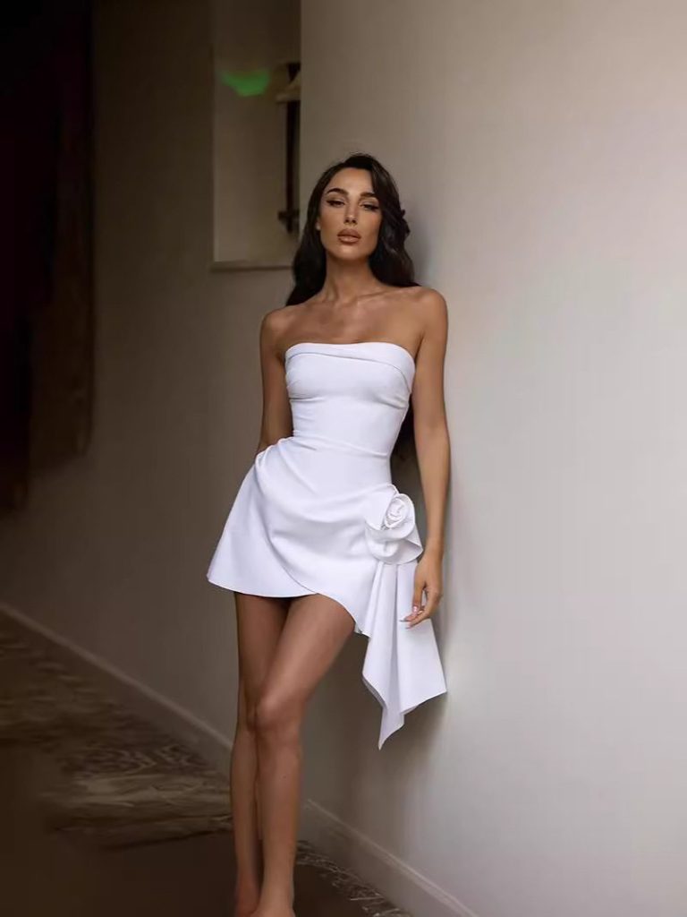 Strapless Floral Mini Dress