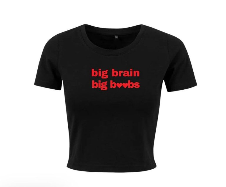 Big Brain Graphic Crop Tee