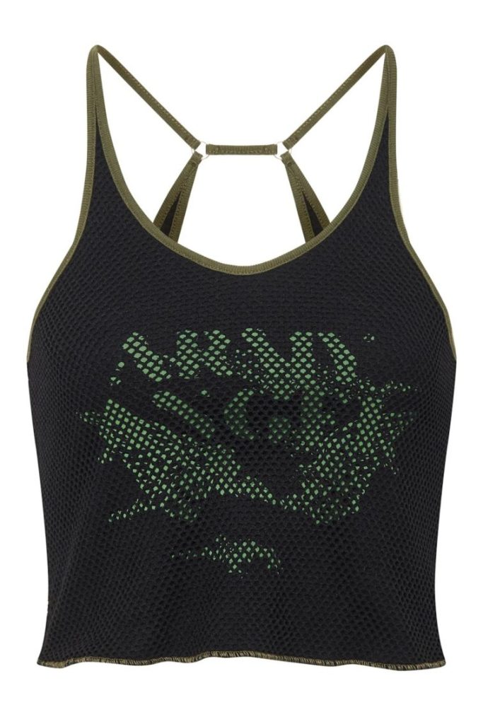 Y2K Mesh Graphic Print Tank