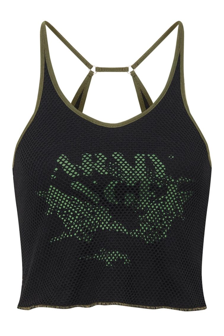 Y2K Mesh Graphic Print Tank