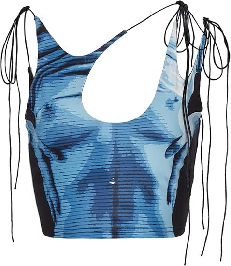 Blue Tie-Dye Tie Top