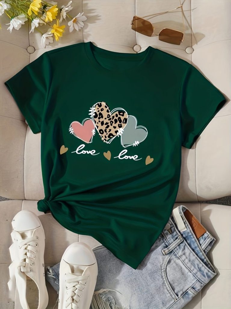 Love Hearts Graphic Print Tee