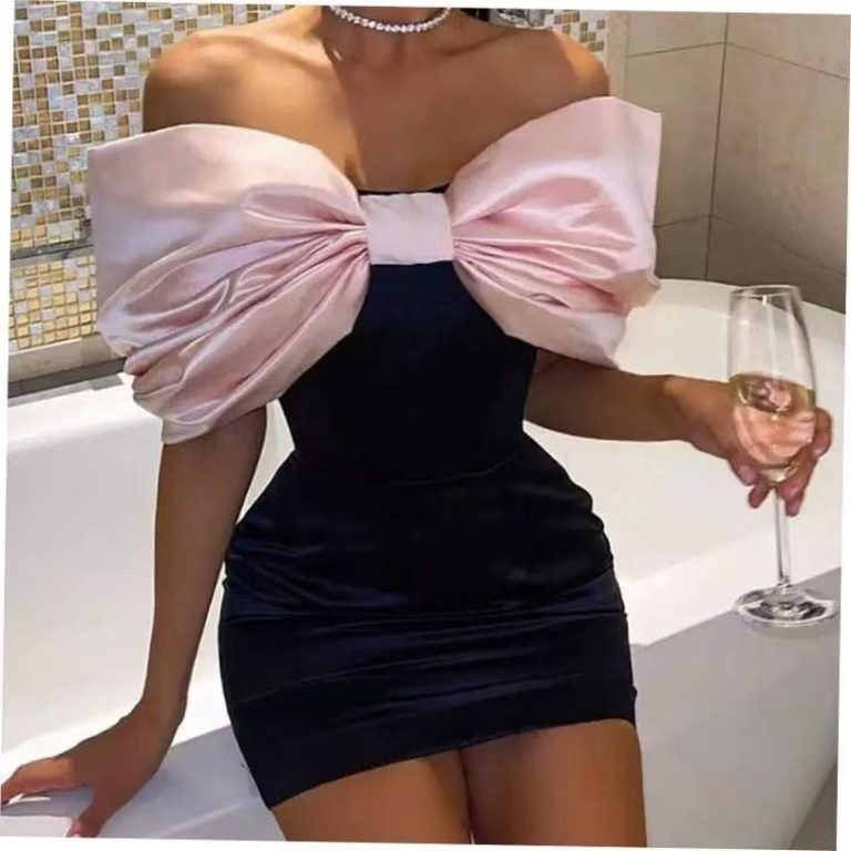 Elegant Bow Off-Shoulder Mini Dress