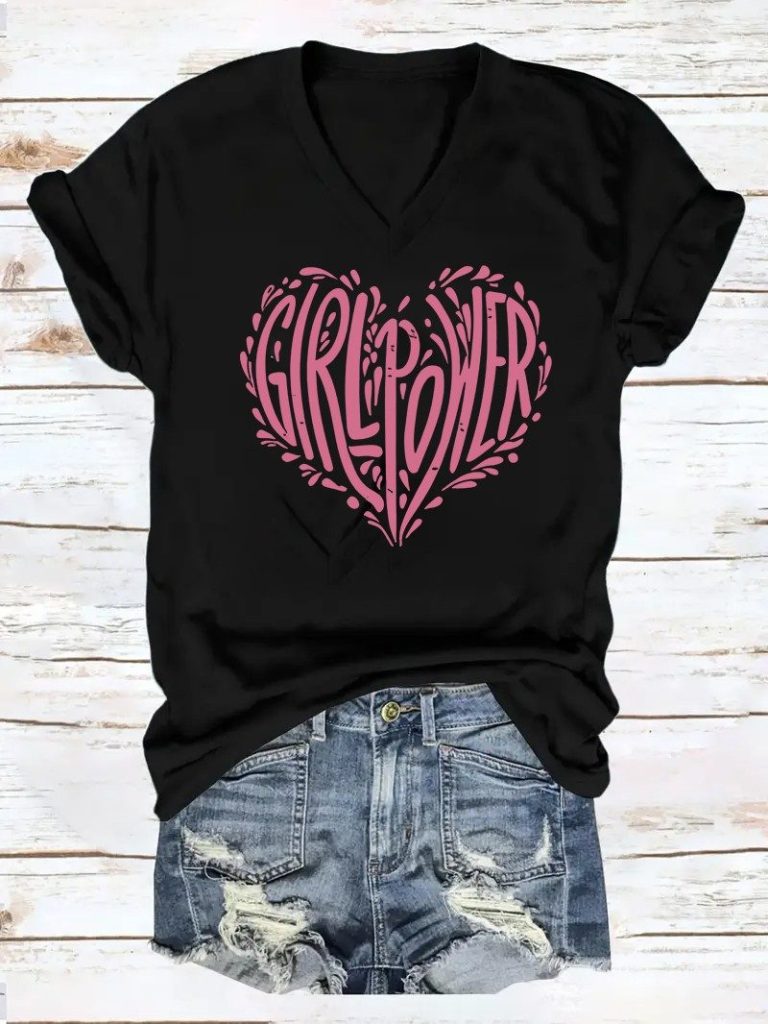 Girl Power Heart Graphic Tee