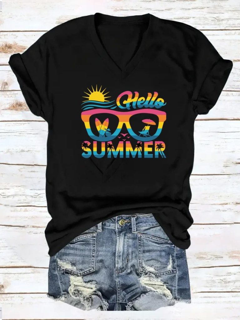 Hello Summer Sunglasses Graphic Tee
