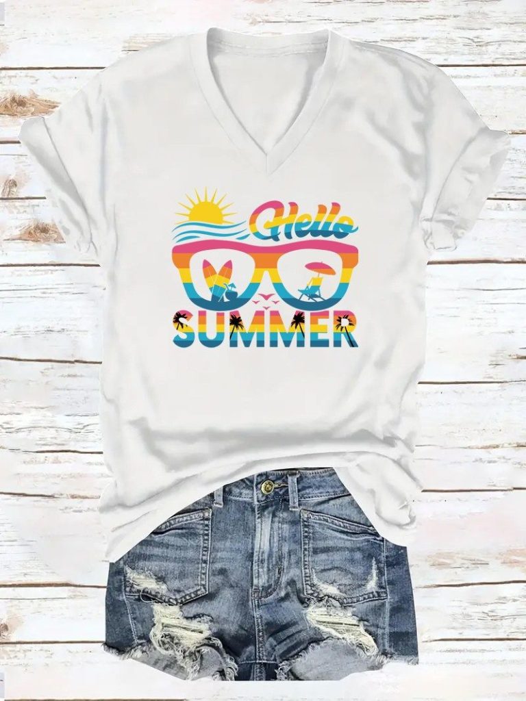 Hello Summer Sunglasses Graphic Tee
