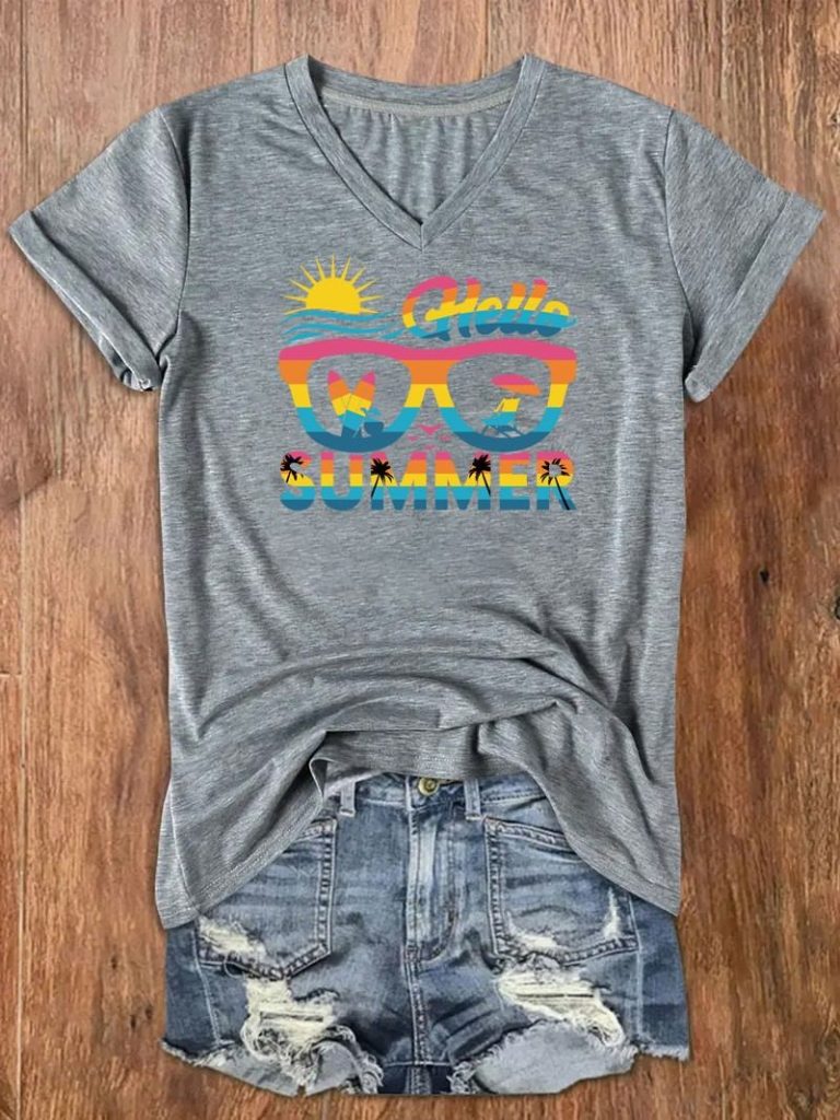 Hello Summer Sunglasses Graphic Tee