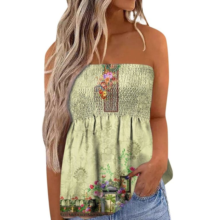 Floral Smocked Tube Crop Top