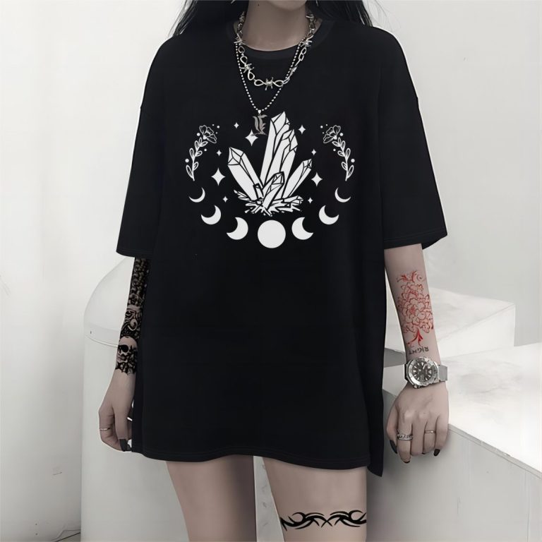 Multicolor Geometric Print Crew Tee