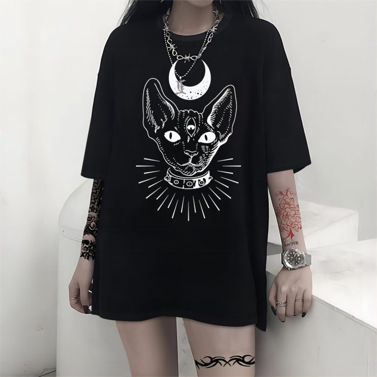 Black Animal Print Crew Tee