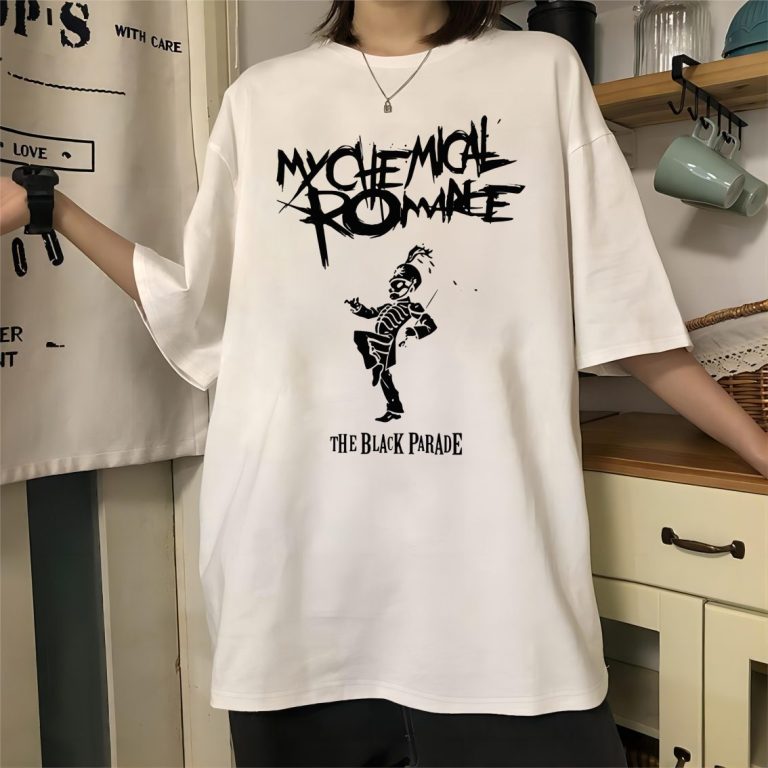 White Music Print Collared Tee