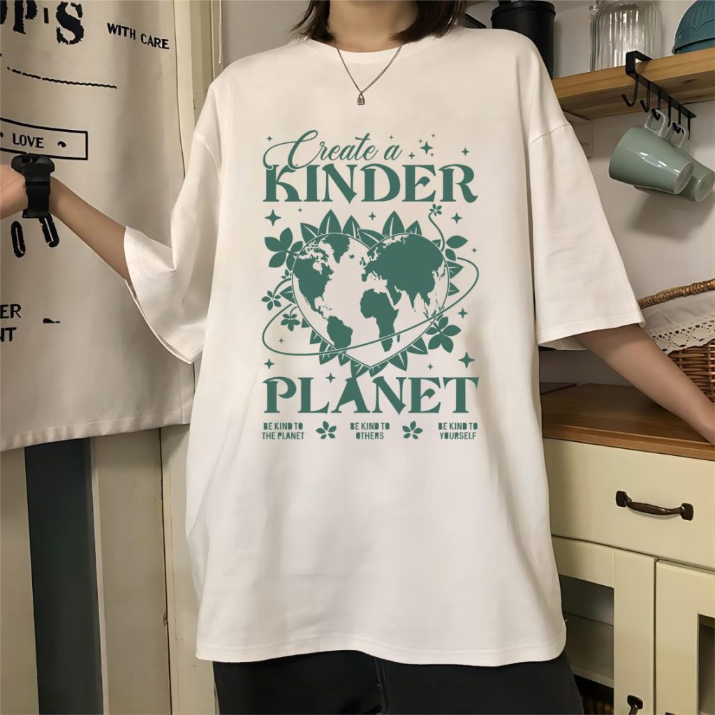 Green Star Print Collared Tee