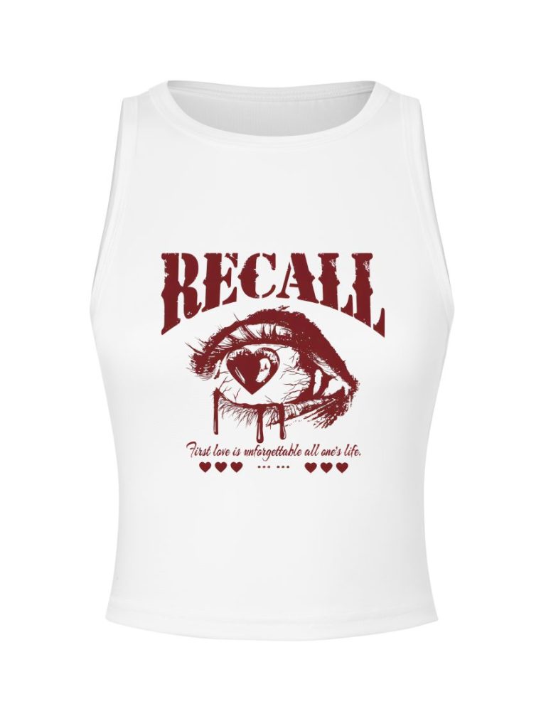 Red Flag Print Sleeveless Top