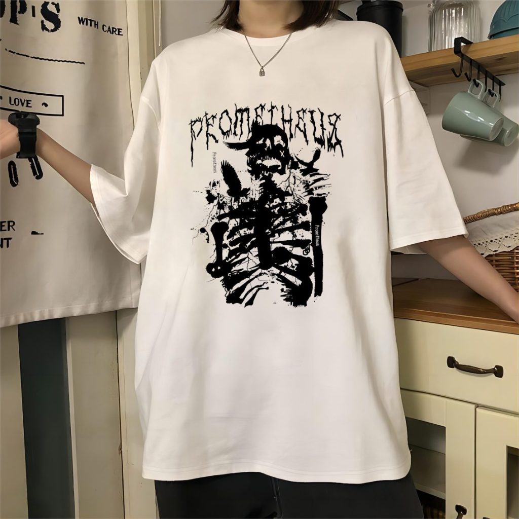 White Portrait Print Tee