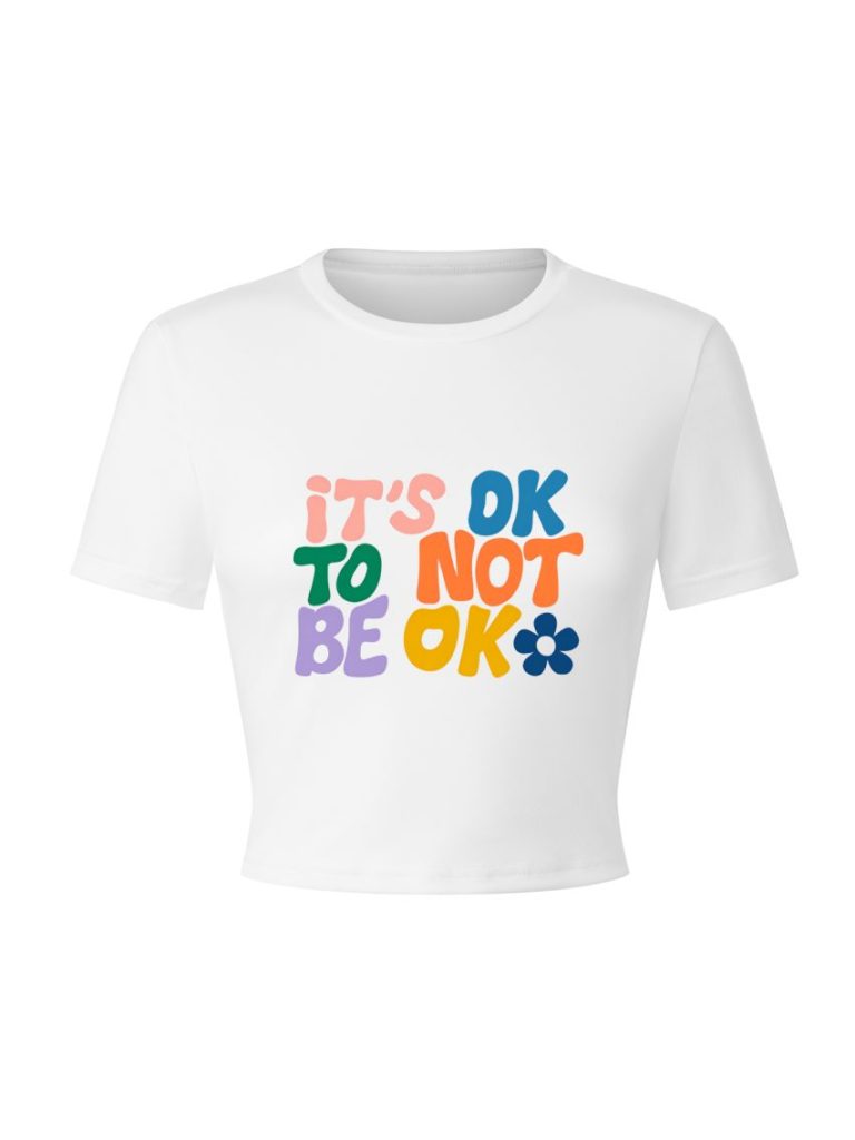 White Rainbow Print Crew Tee